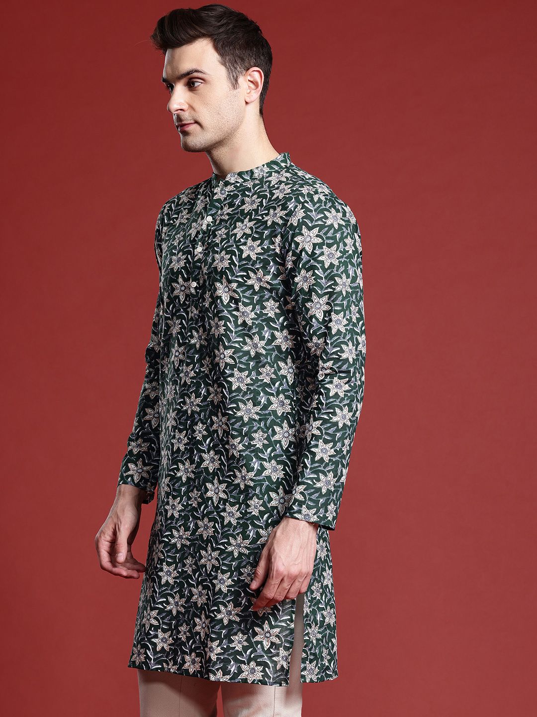 Anouk Men Ethnic Motifs Printed Pure Cotton Kurta