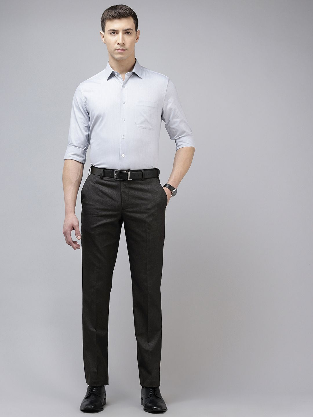 Park Avenue Men Striped Formal Trousers