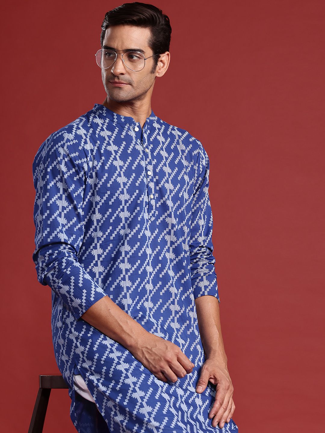 Anouk Pure Cotton Geometric Printed Kurta
