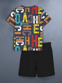 HELLCAT Boys Pack Of 3 Printed Round Neck T-shirt with Shorts