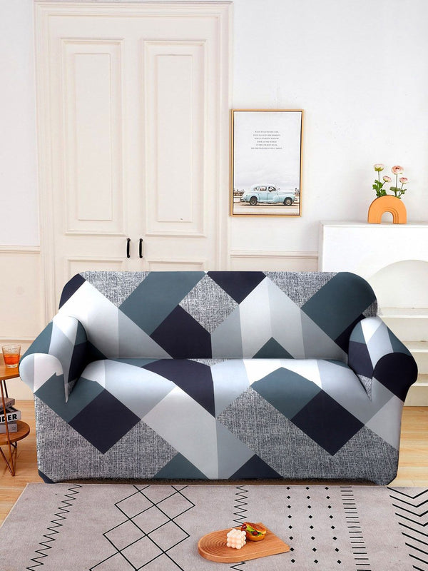 Cortina Black & Grey Printed 2 Seater Sofa Cover