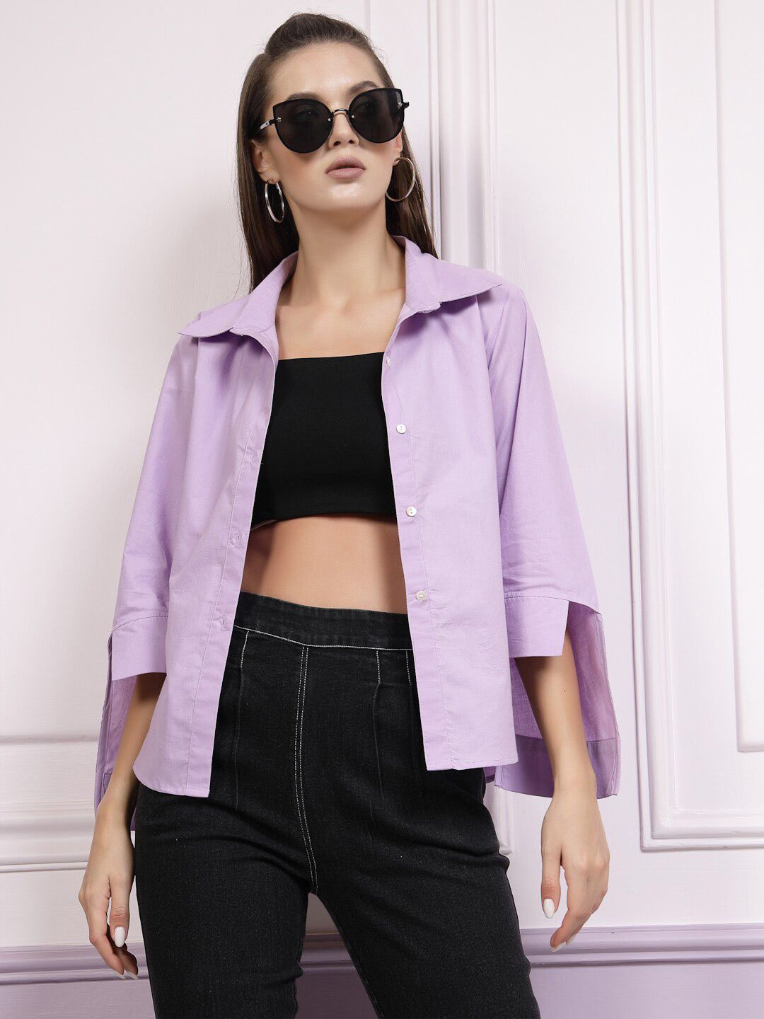 Athena Lavender High-Low Shirt Top