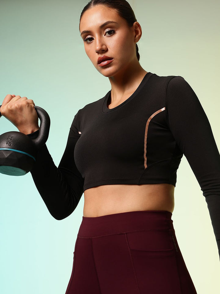 HRX by Hrithik Roshan Rapid Dry Active Goddess Training Crop T-shirt