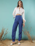 RAREISM Women Slim Fit Mid-Rise Pleated Trousers