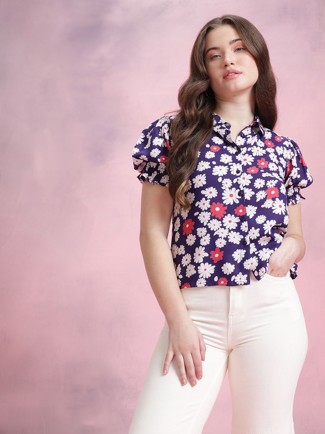 DressBerry Floral Print Casual Shirt