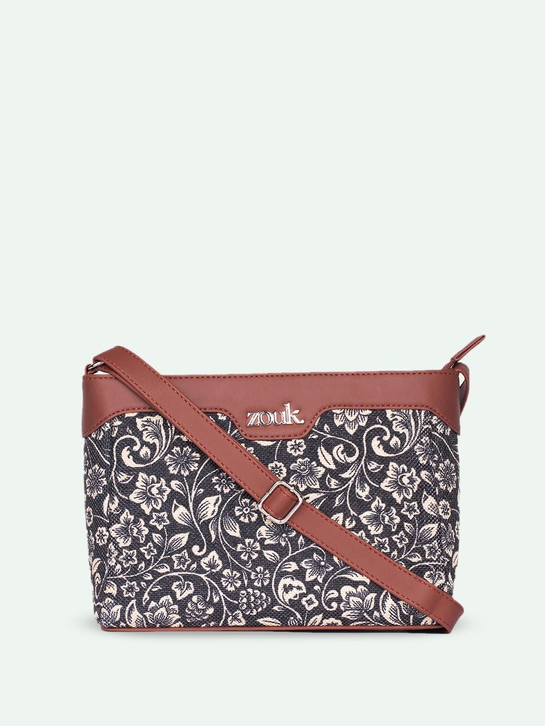 ZOUK FloMotif Harmony Floral Printed Structured Sling Bag