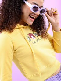 Tokyo Talkies Women Yellow Printed Sweatshirt