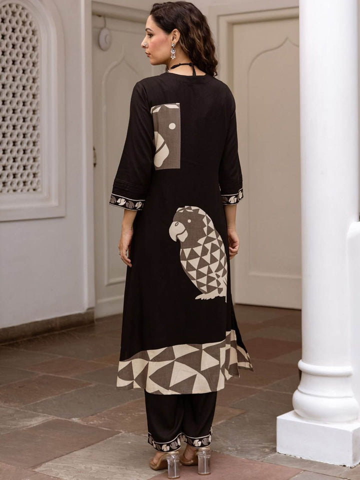 Indo Era Quirky Printed Straight Kurta With Trousers