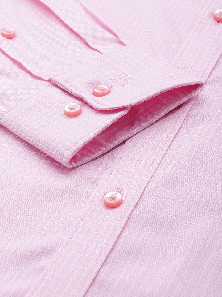 Raymond Men Slim Fit Micro Checks Pure Cotton Formal Shirt