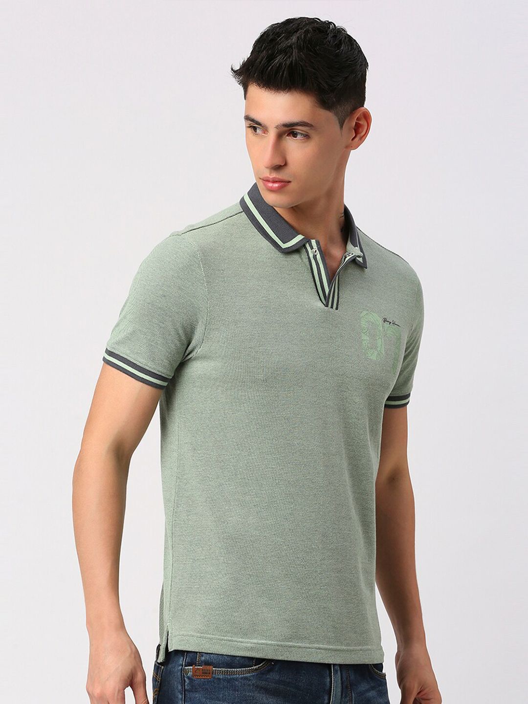 Being Human Men Polo Collar Solid T-shirt