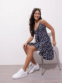 DressBerry Spot Obsession Print Ruffled A-Line Dress
