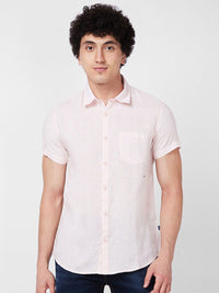 SPYKAR Spread Collar Linen Cotton Slim Fit Shirt