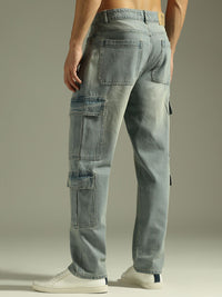 DENNISON Men Baggy Fit Korean Cargo Jeans
