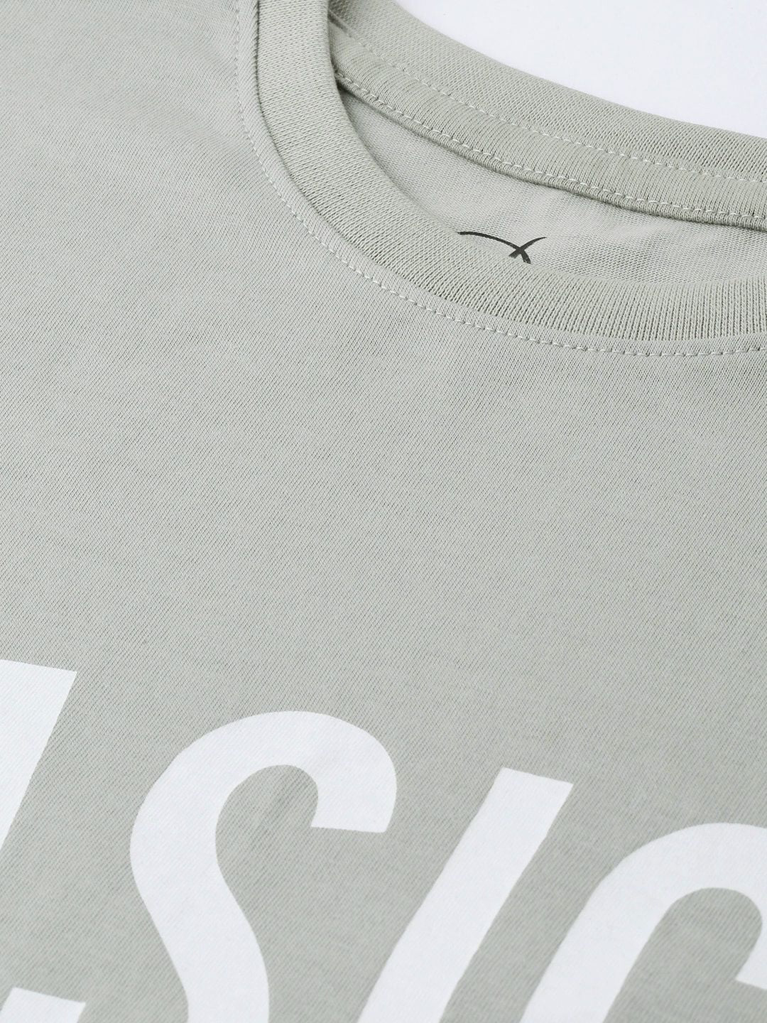 DILLINGER Women Grey Printed Oversized Longline Oversized Cotton Pure Cotton T-shirt