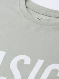 DILLINGER Women Grey Printed Oversized Longline Oversized Cotton Pure Cotton T-shirt