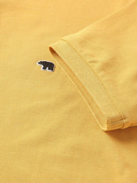THE BEAR HOUSE Men Solid Regular Fit Cotton Polo Collar T-Shirt