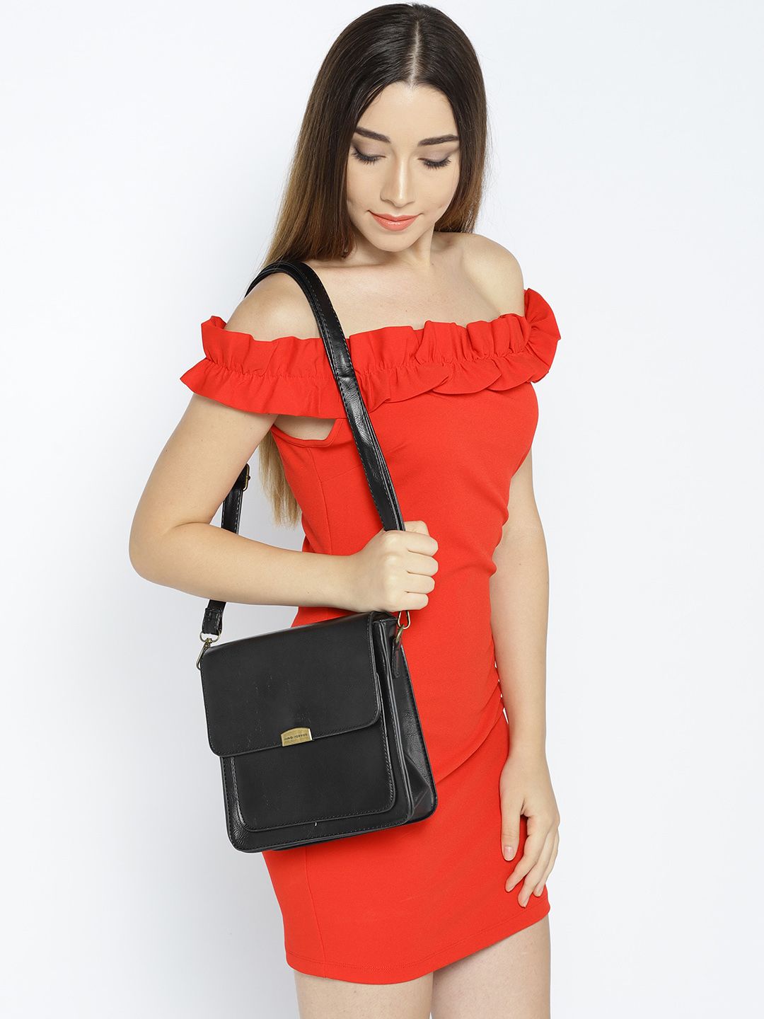 Lisa Haydon for Lino Perros Black Solid Sling Bag