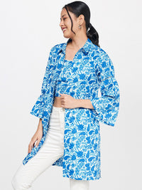 Global Desi Women Open Front Pure Cotton Longline Shrug