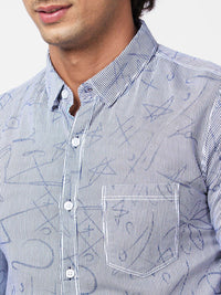 SPYKAR Slim Fit Floral Abstract Printed Cotton Casual Shirt