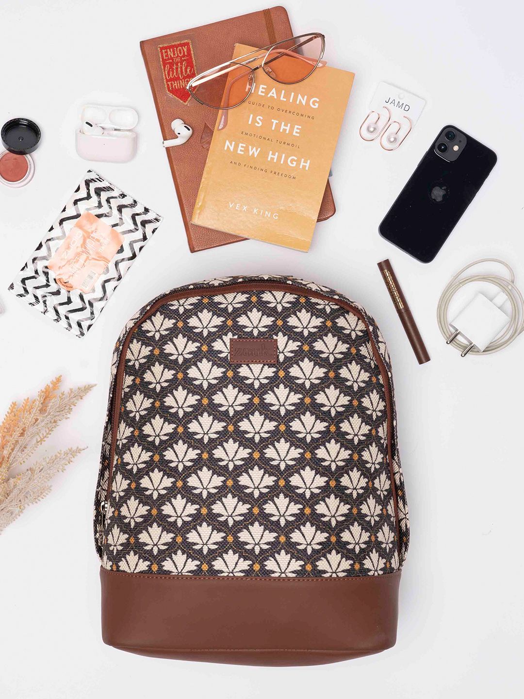 ZOUK Women Ethnic Motifs Printed Backpack