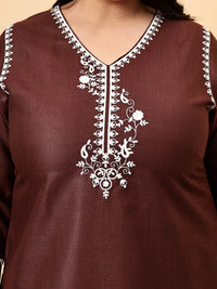 Bani Women Embroidered V Neck Tunic With Flared Palazzos Co-Ords
