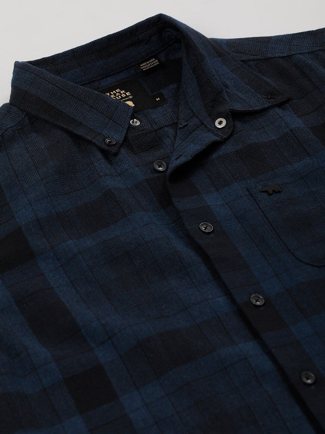 THE BEAR HOUSE Men Checked Cotton Slim Fit Casual Shirt