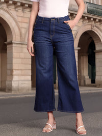 all about you Women Wide Leg High-Rise Light Fade Stretchable Jeans