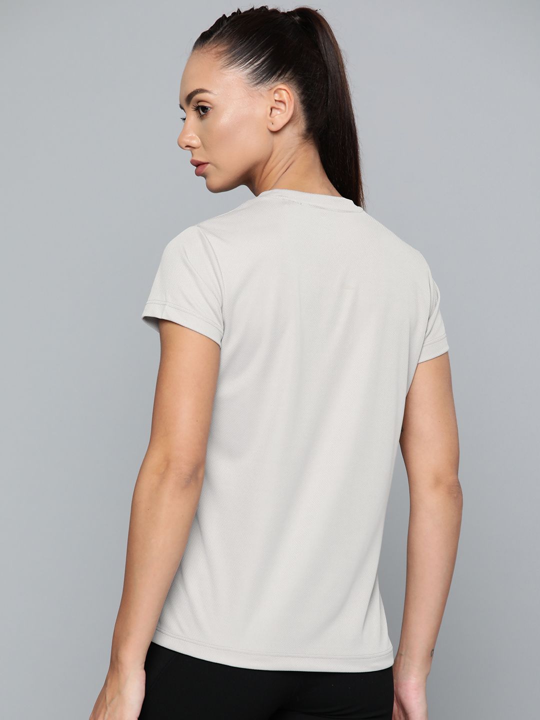 HRX By Hrithik Roshan Running Women Wet Weather Rapid-Dry Typography Tshirts