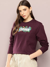 Dillinger Women Long Sleeve Oversized Printed Tshirt