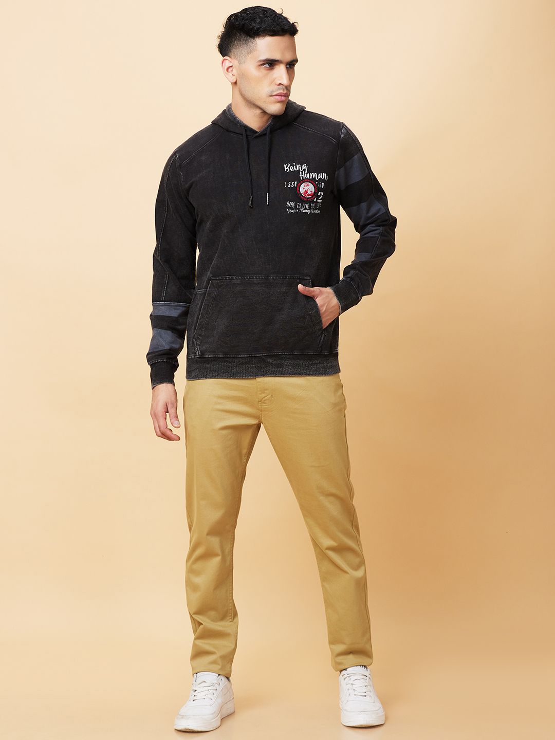 Being Human Printed Hooded Sweatshirts