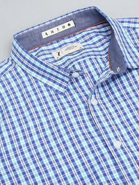 Thomas Scott Classic Slim Fit Gingham Checks Pure Cotton Casual Shirt
