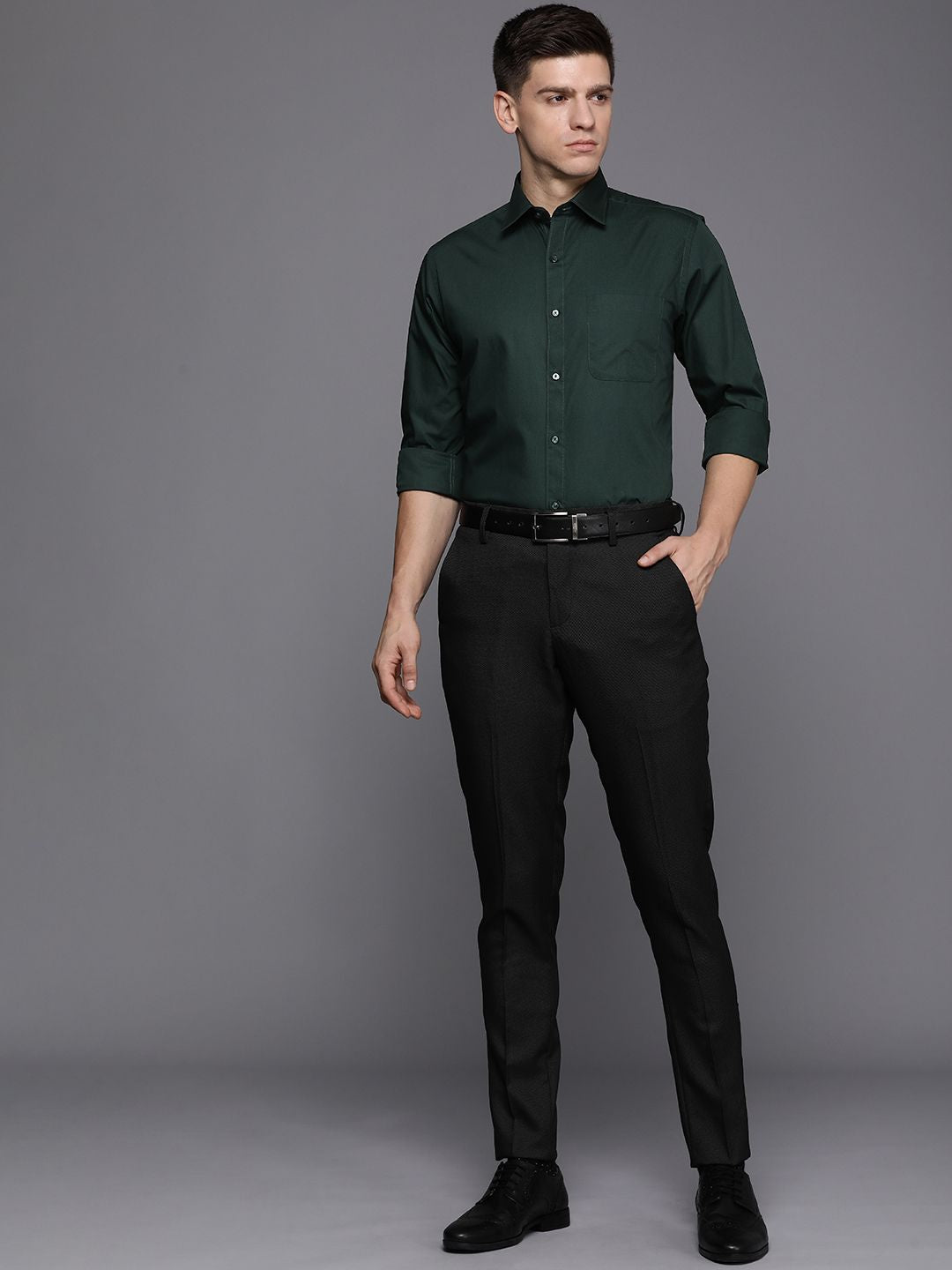 Raymond Solid Pure Cotton Slim Fit Formal Shirt