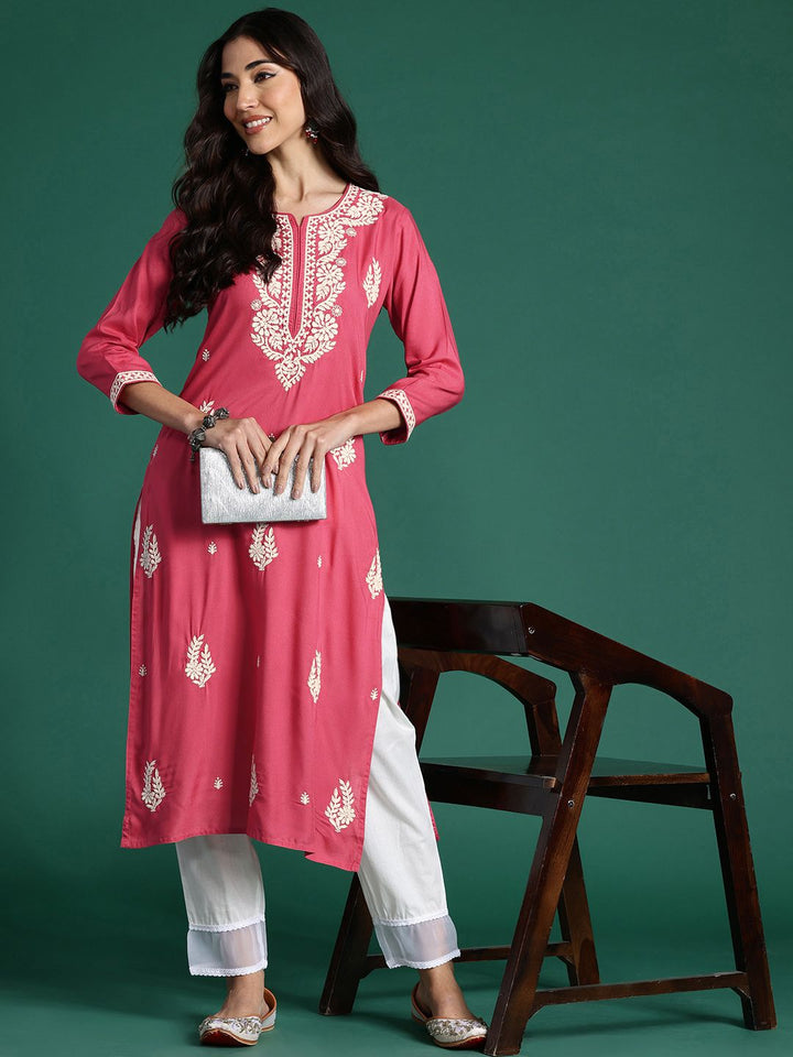 Indo Era Ethnic Motifs Embroidered Thread Work Kurta
