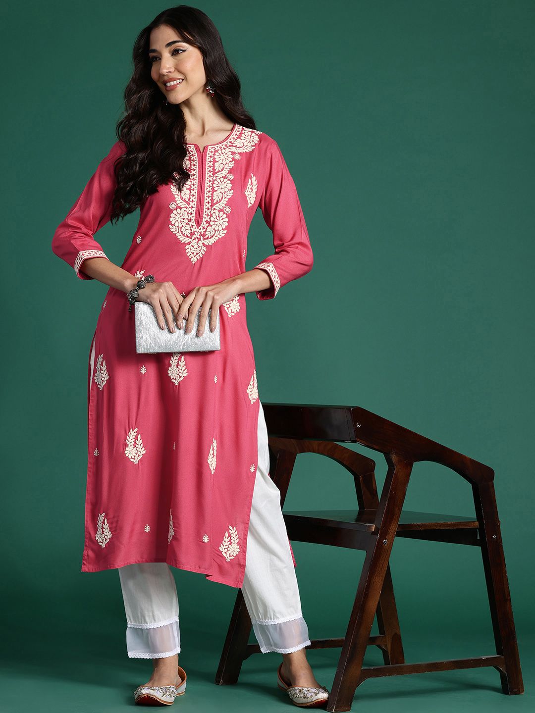 Indo Era Ethnic Motifs Embroidered Thread Work Kurta