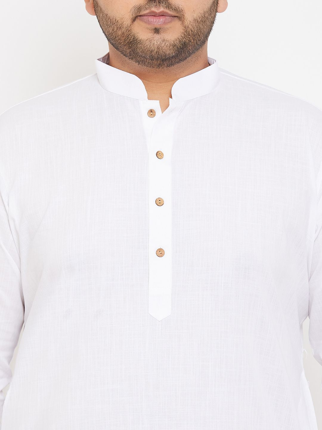 VASTRAMAY Men White Solid Kurta