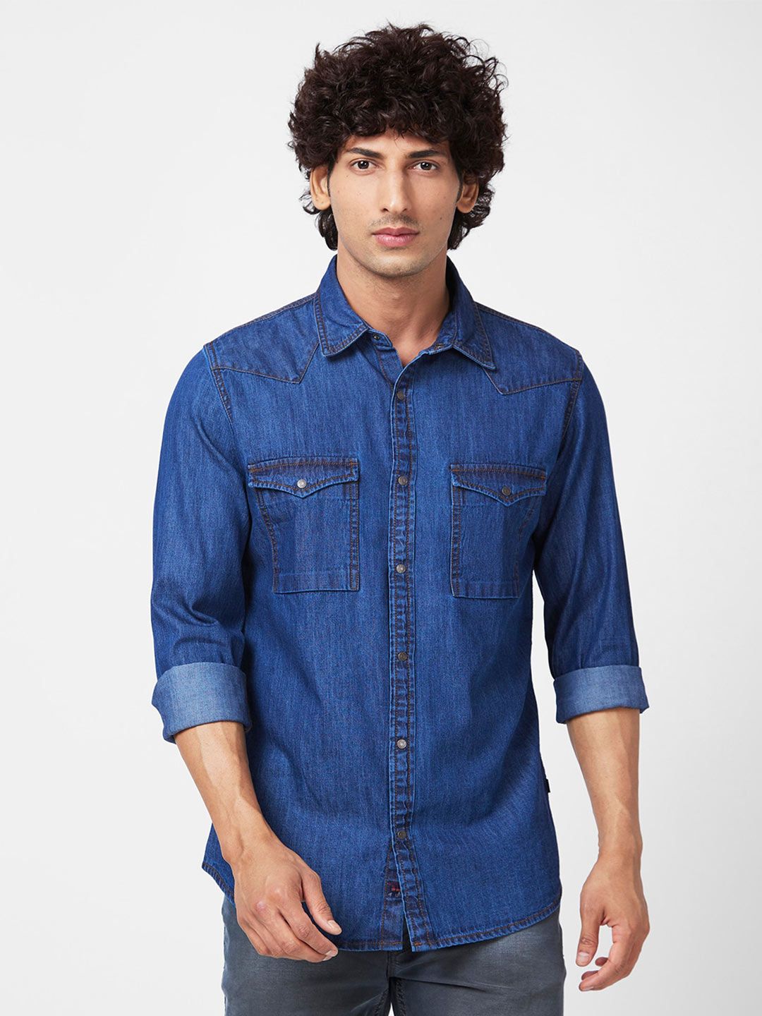 SPYKAR Men Slim Fit Cotton Casual Shirt