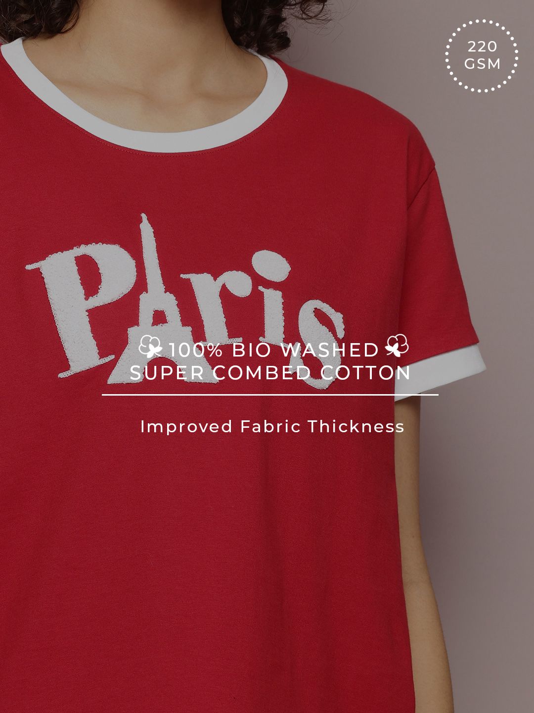 DILLINGER Typography Embroidered Pure Cotton Boxy T-shirt