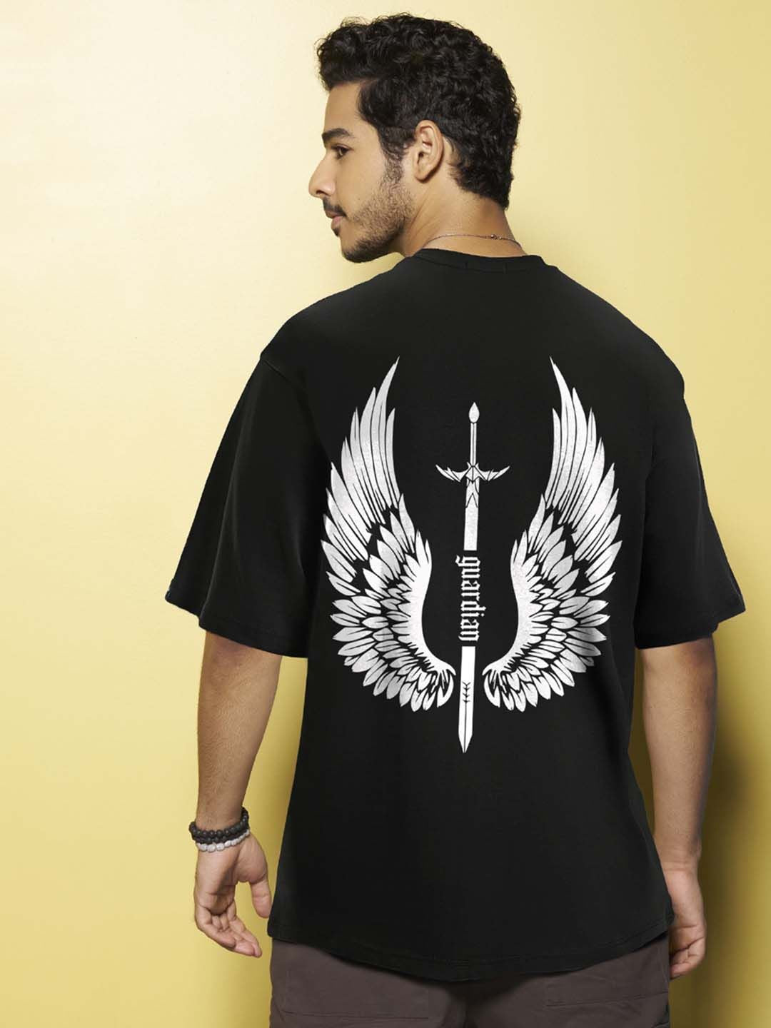 Bewakoof Guardian Wings Graphic Printed Pure Cotton Oversized T-shirt