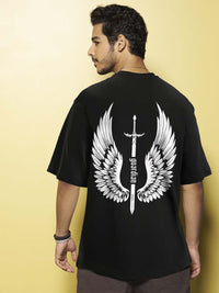 Bewakoof Guardian Wings Graphic Printed Pure Cotton Oversized T-shirt