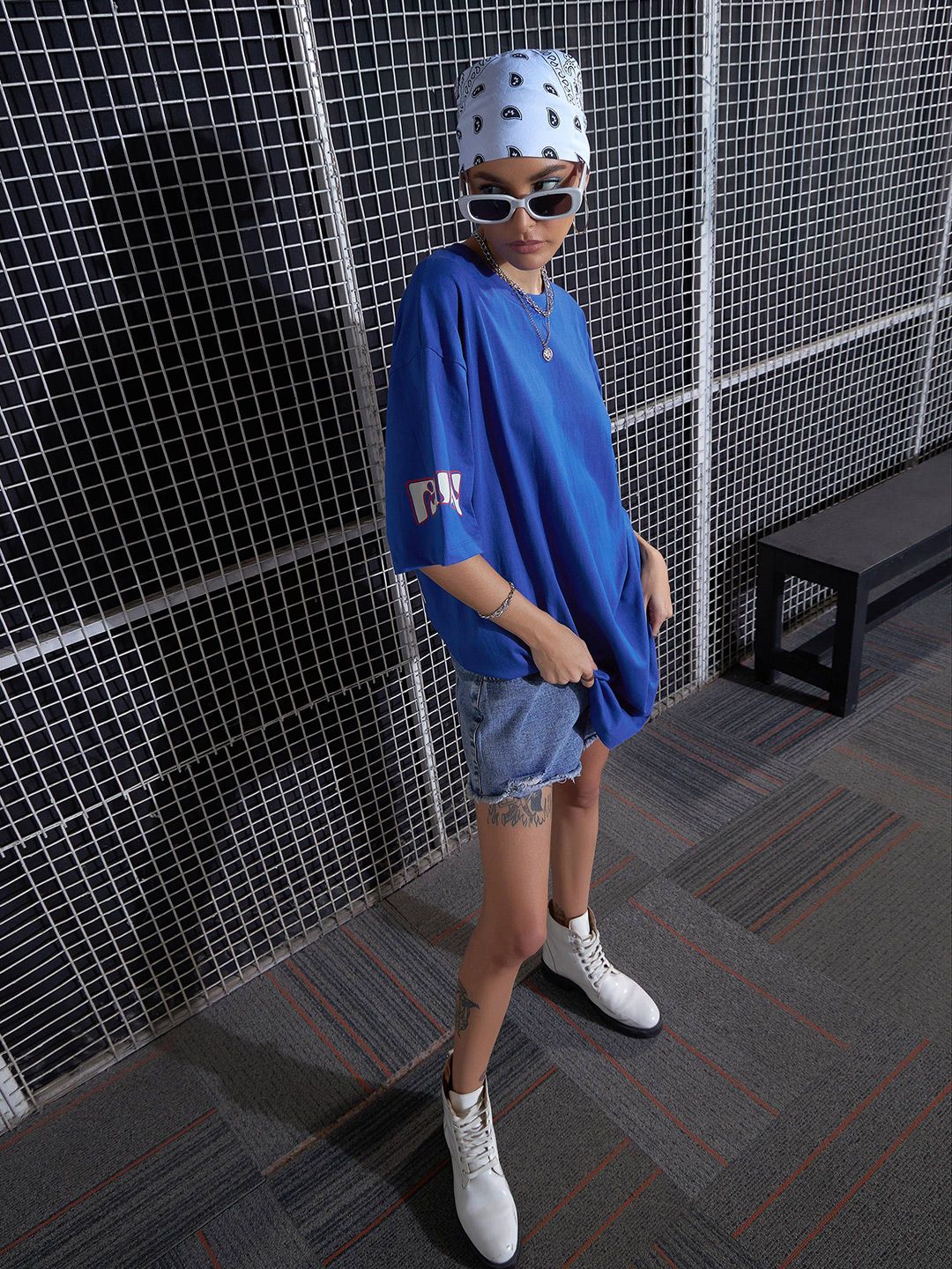 SASSAFRAS Graphic Printed Oversized Pure Cotton T-Shirt Dress