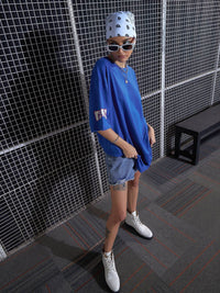 SASSAFRAS Graphic Printed Oversized Pure Cotton T-Shirt Dress