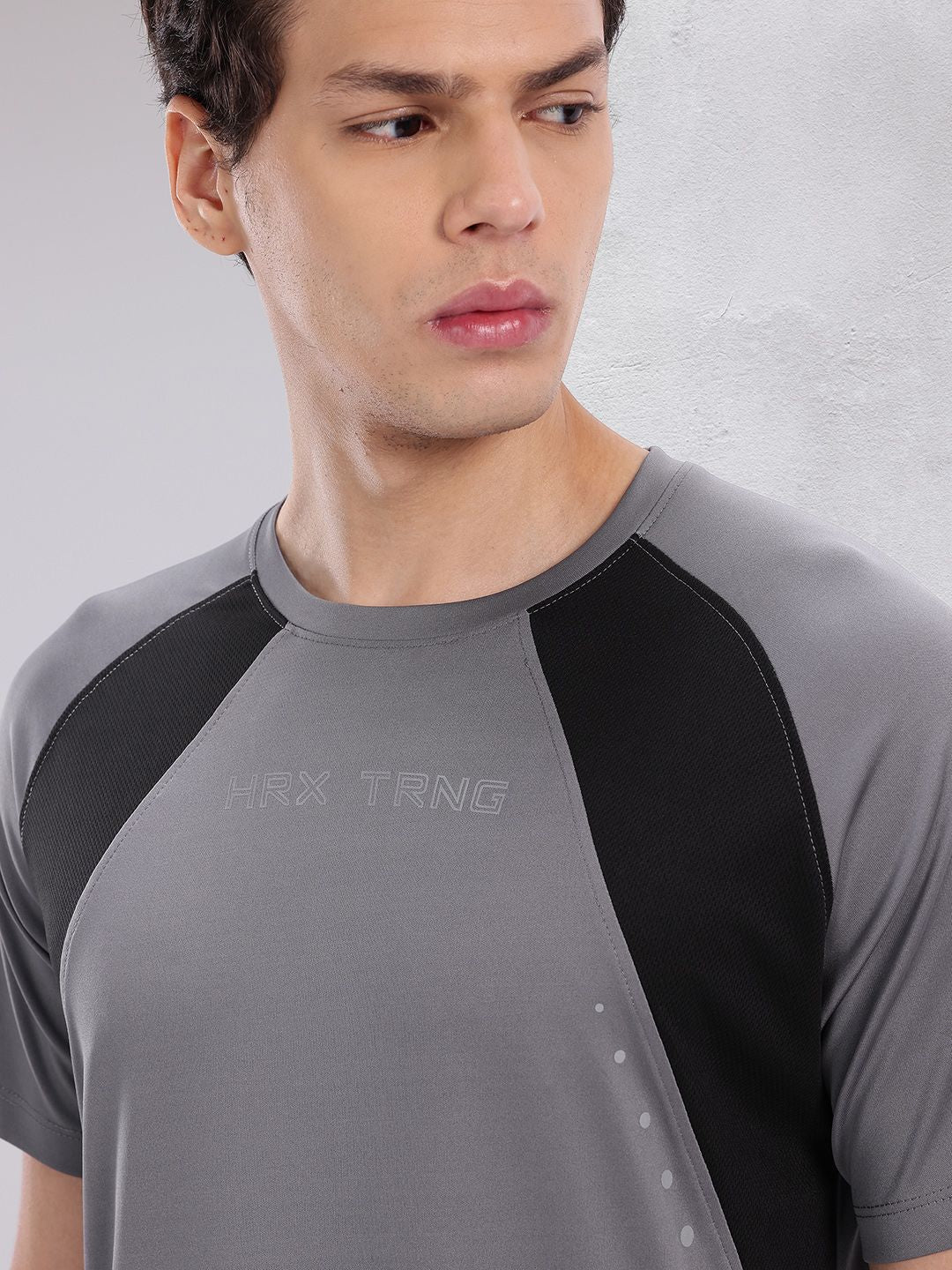 HRX by Hrithik Roshan Colourblock Rapid-Dry Training T-shirt
