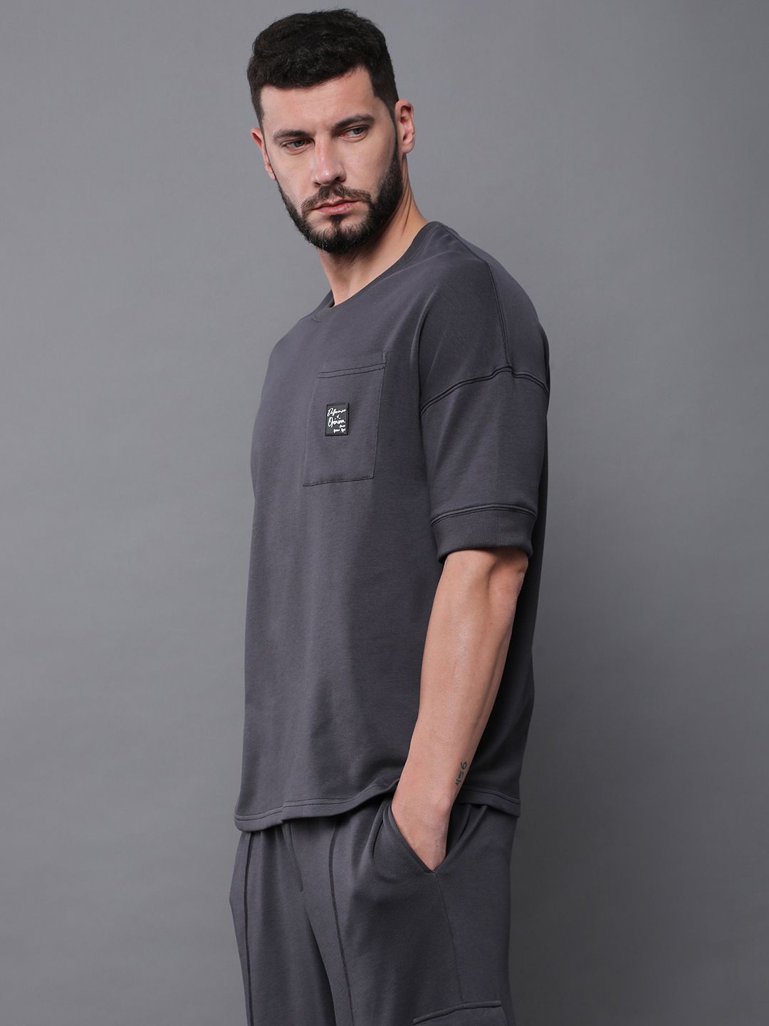 Difference of Opinion Men Oversized Drop Shoulder Ultra Soft Drapey Cotton T-Shirt