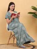Sweet Dreams Round Neck Printed Maxi Nightdress