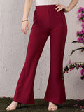 Berrylush Women High-Rise Bootcut Trousers