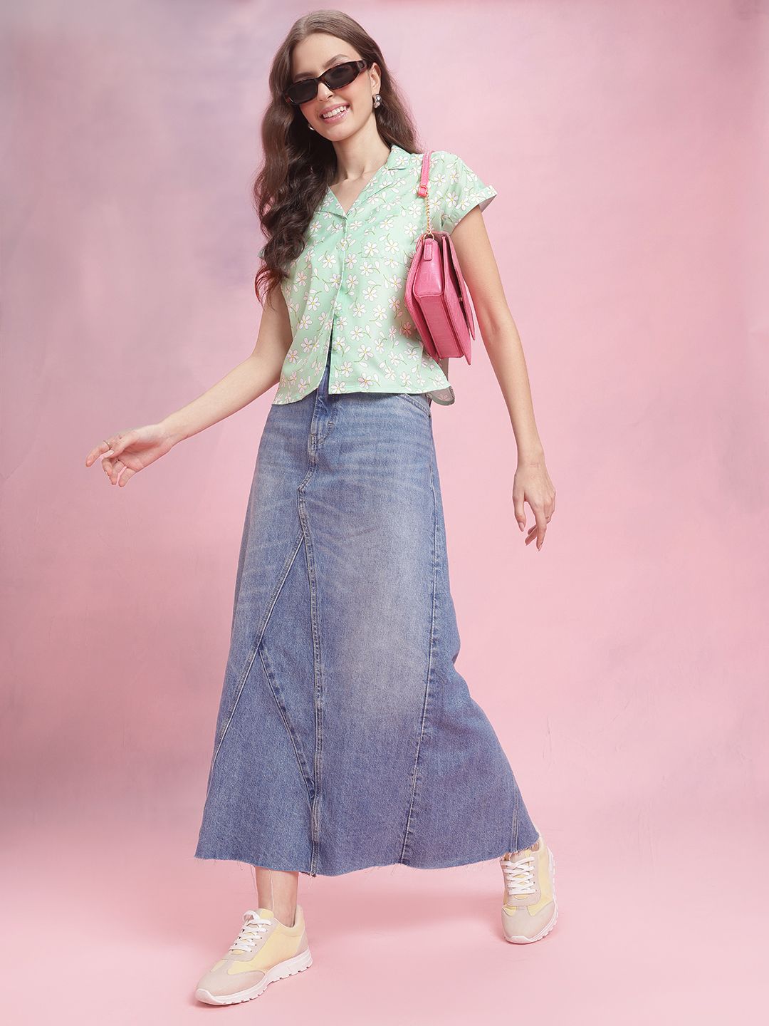 DressBerry Floral Print Extended Sleeve Shirt