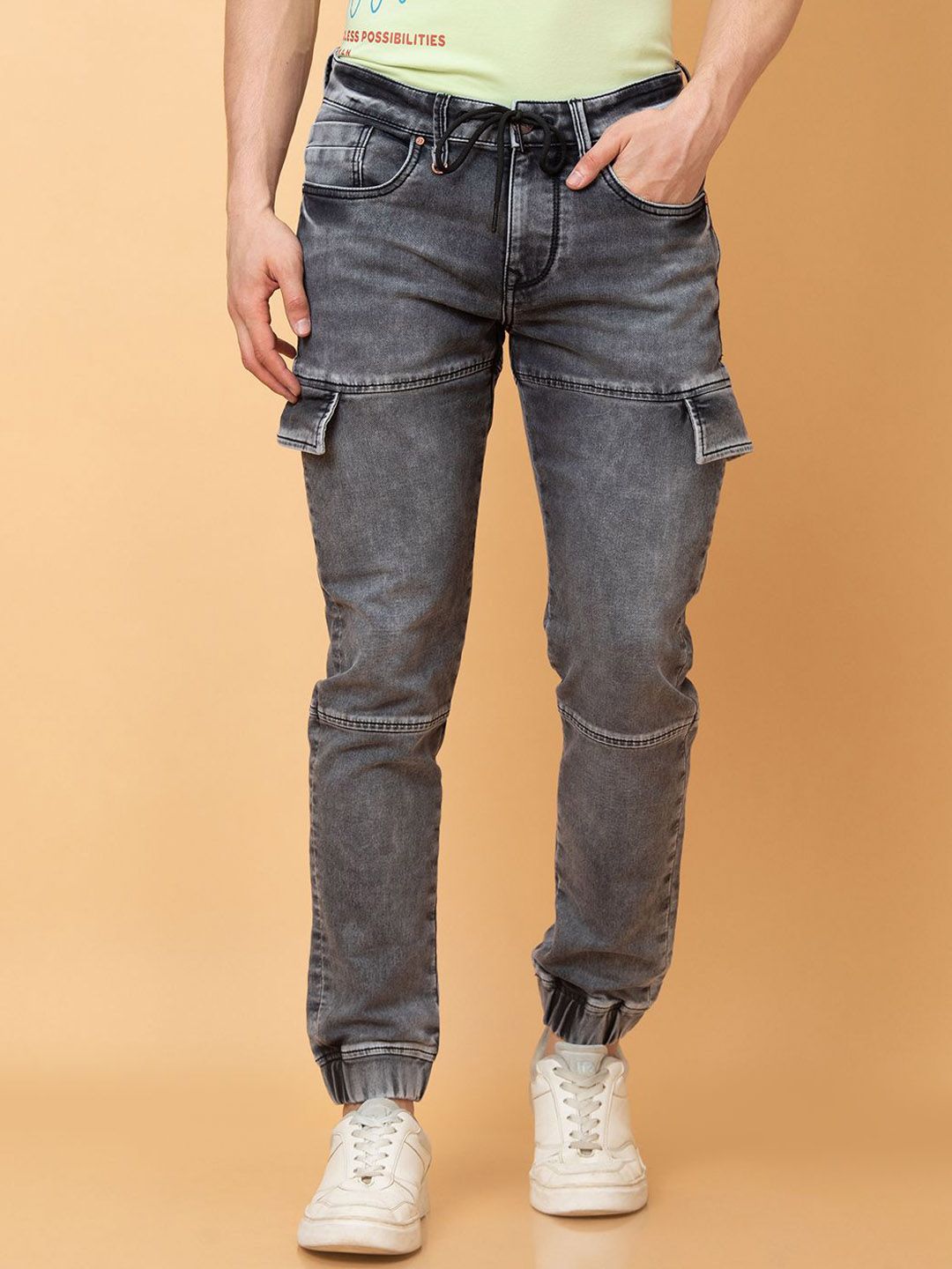 Being Human Mid-Rise Jogger Fit Cargo Jeans