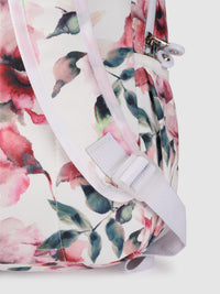 Lino Perros Women White & Pink  Floral Print 13 Inch Laptop Backpack