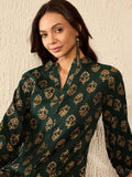 KALINI Women Ethnic Printed Mandarin Collar Regular Top