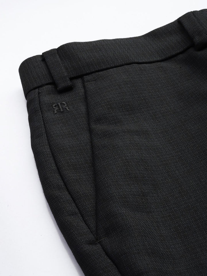 Raymond Men Self Design Textured Slim Fit Formal Trousers